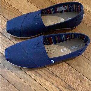 TOMS Navy Blue Slip-On Shoes